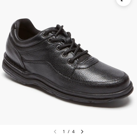 Rockport shoes Men's World Tour classic lace up black leather 11 W - Picture 1 of 13